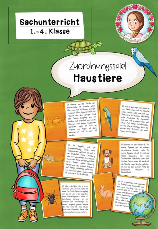 Zuordnungsspiel zu den Haustieren / Haustiere (1.-4. Klasse)