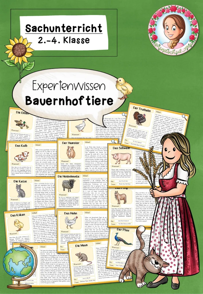 Bauernhoftiere Grundschule | Wissenskartei Sachunterricht Klasse 2-4 Cover
