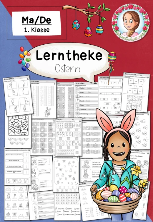 Lerntheke Ostern (Klasse 1) Deutsch Mathe Freiarbeit