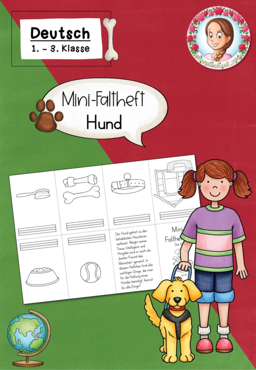 Mini-Faltheftchen zum Hund / Hunde (1.-3. Klasse)