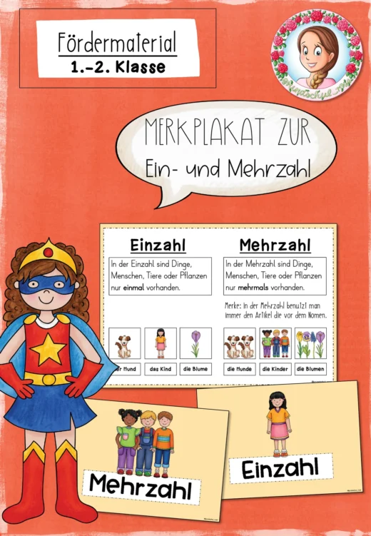 FREEBIE: Merkplakat zur Einzahl & Mehrzahl