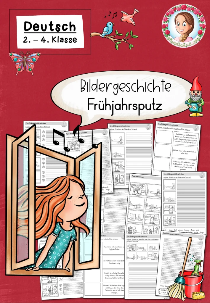 Bildergeschichte Frühling Deutsch Klasse 2-4 - Cover für Klasse 2-4