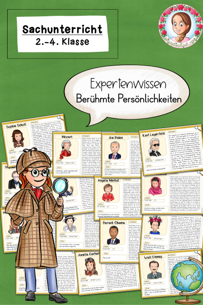 Wissenskartei Berühmte Persönlichkeiten (Klasse 2 bis 4) Sachunterricht (814718)