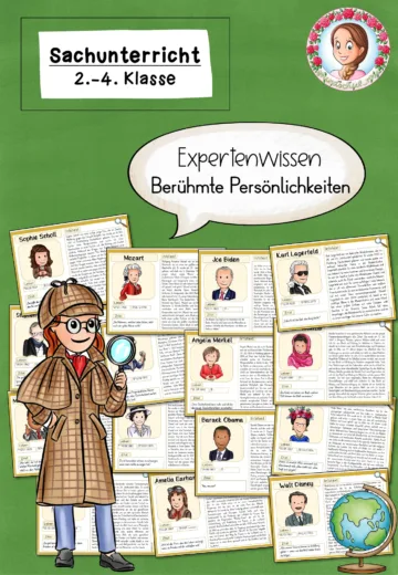 Cover: Wissenskartei Berühmte Persönlichkeiten | Sachunterricht Klasse 2-4 – digitales Unterrichtsmaterial für die Grundschule