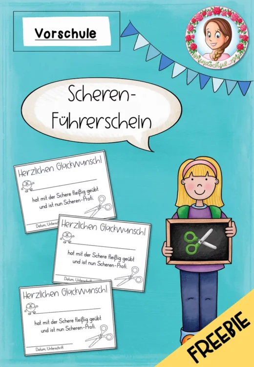 Cover: Scherenführerschein Vorschule | Urkunde kostenlos für die Kita – digitales Unterrichtsmaterial für die Grundschule