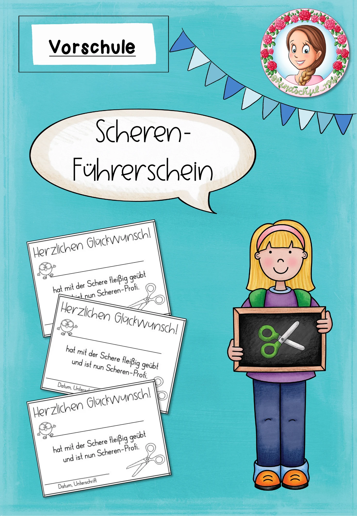Scherenführerschein Vorschule | Urkunde für Kita