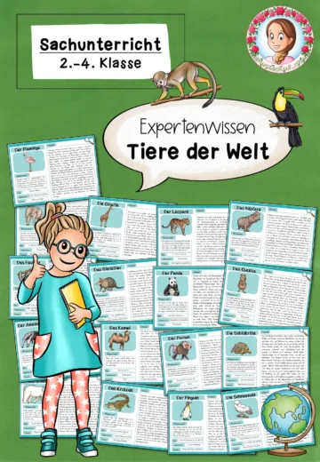 Cover: Tiere der Welt Grundschule | Wissenskartei Zootiere Sachunterricht Klasse 2-4 – digitales Unterrichtsmaterial für die Grundschule