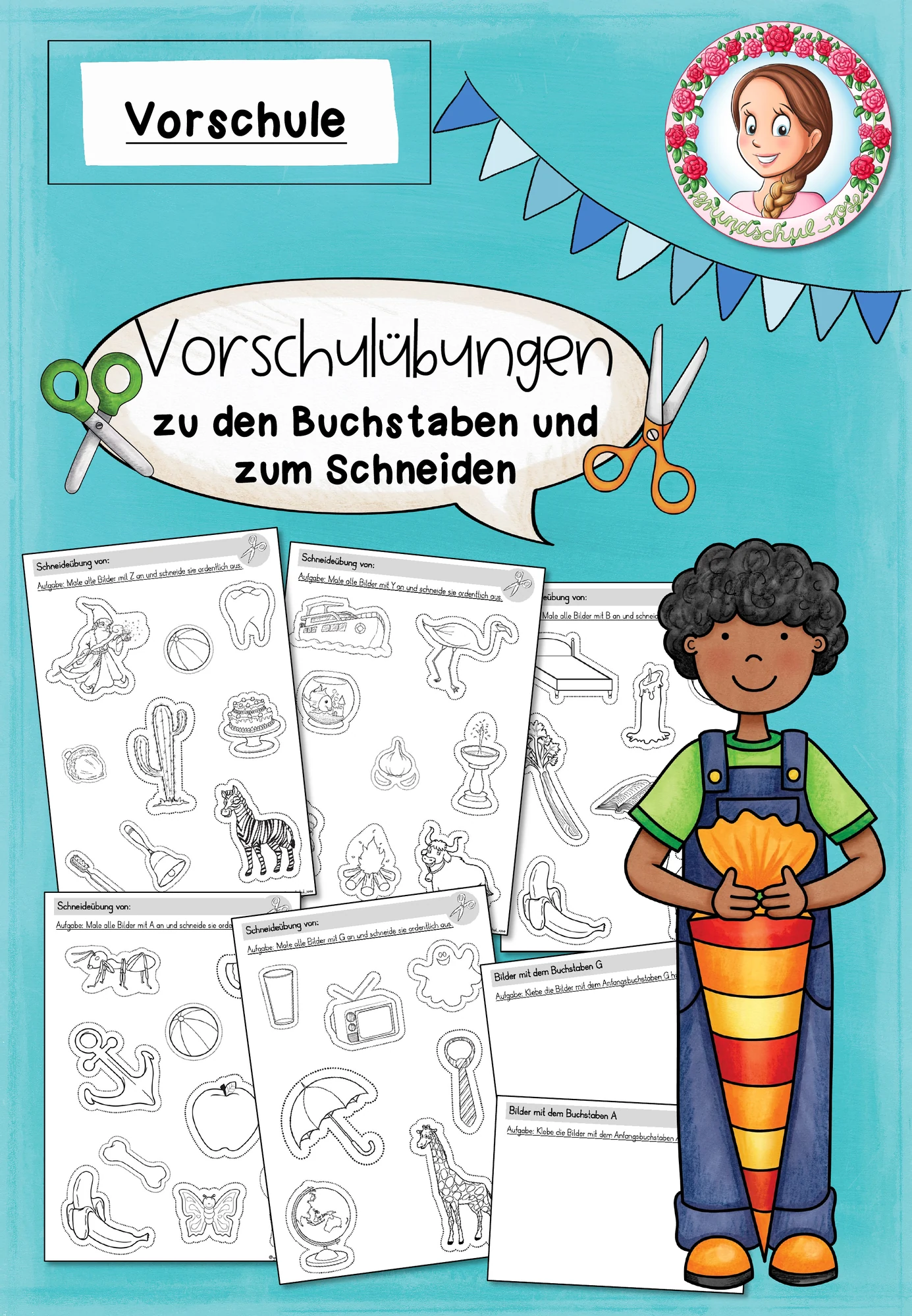 Schneideübung Vorschule Buchstaben ABC
