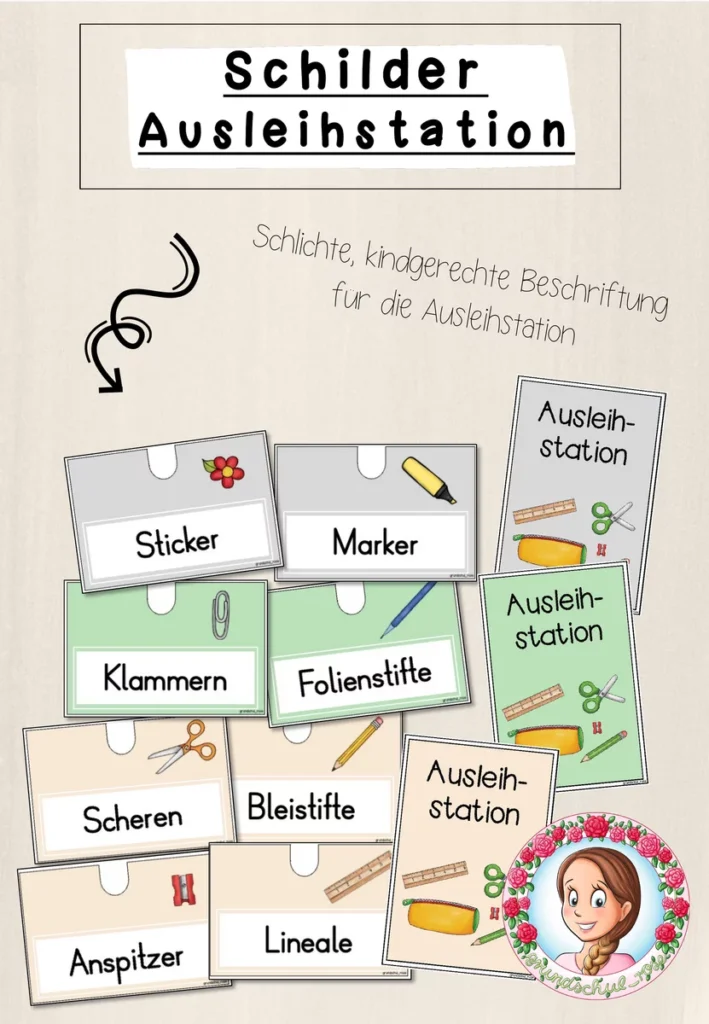 Schilder für die Ausleihstation | Classroommanagement