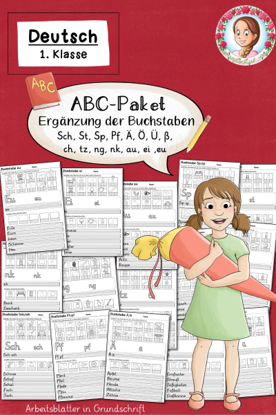Ergänzung der Buchstaben / Buchstabeneinführung in Grundschrift (1. Klasse) (825628)