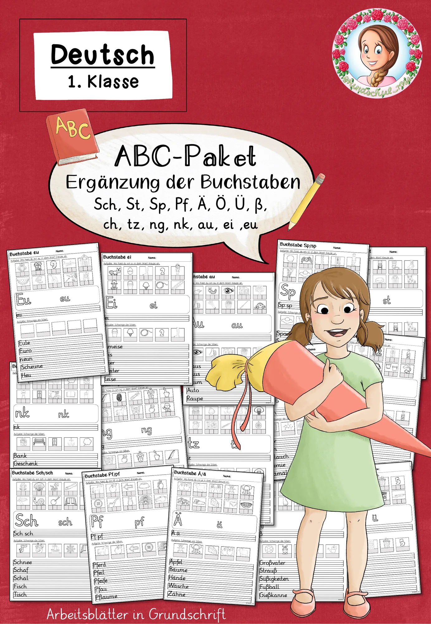 Ergänzung der Buchstaben / Buchstabeneinführung in Grundschrift (1. Klasse)