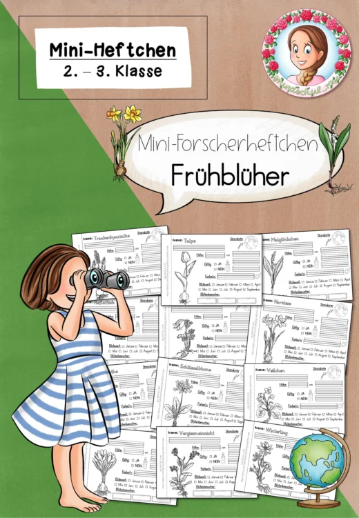 Steckbriefe Mini-Forscherheftchen Frühblüher (Klasse 2 bis 3)