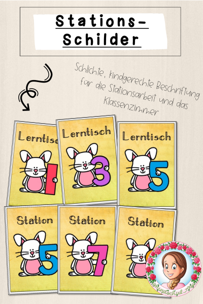 FREEBIE: Stationsschilder / Classroommanagement (Ostern) (829964)