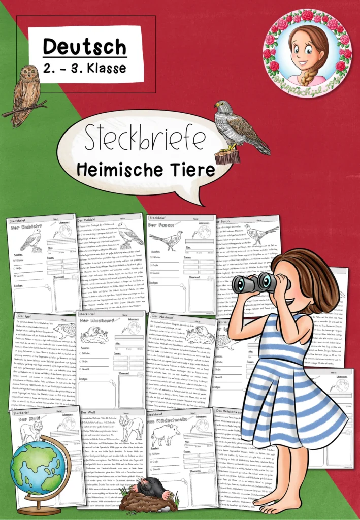 Heimische Tiere Grundschule | Steckbriefe Wildtiere Sachunterricht Klasse 2-4 Cover