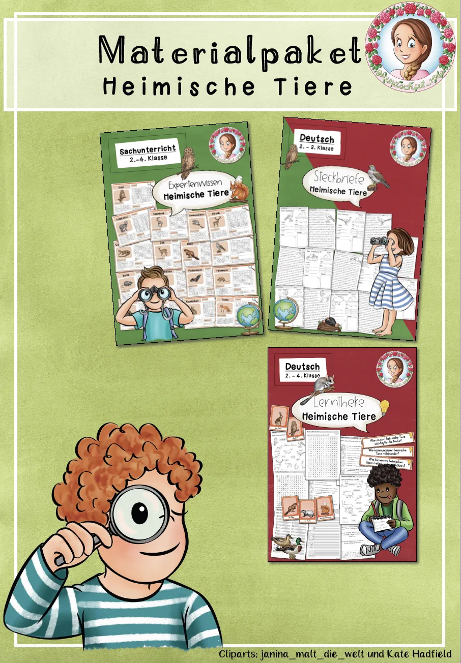 Materialpaket zu den Heimischen Tieren / Heimische Tiere / Wildtiere