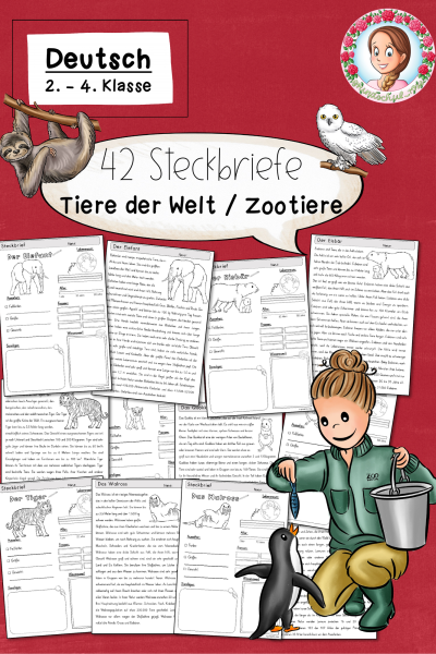 Steckbriefe Tiere der Welt Zootiere (Klasse 2 bis 4) Sachunterricht (832884)