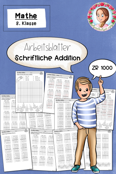 Arbeitsblätter zur schriftlichen Addition / schriftliche Addition ZR 1000 (3. Klasse) (832885)