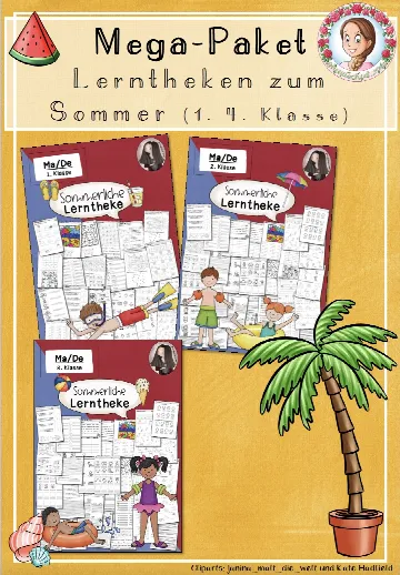 Cover: Lerntheke Sommer Klasse 1-4 | Deutsch Mathe Paket – digitales Unterrichtsmaterial für die Grundschule