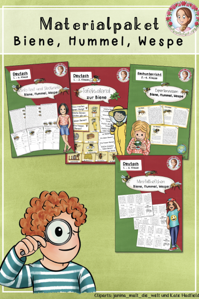 Materialpaket zur Biene, Hummel und Wespe Klasse 1 bis 4 (835342)