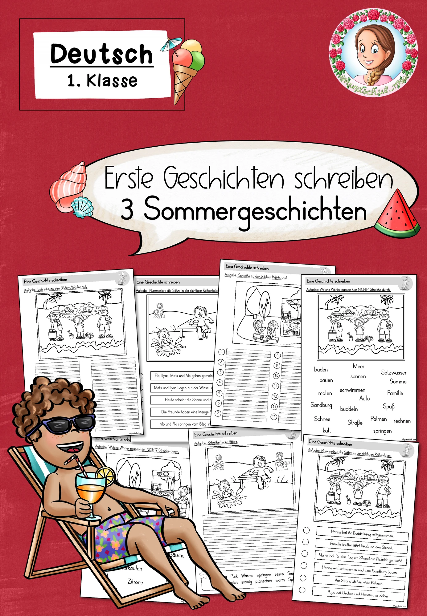 Bildergeschichten Sommer | Geschichten schreiben Klasse 1-2