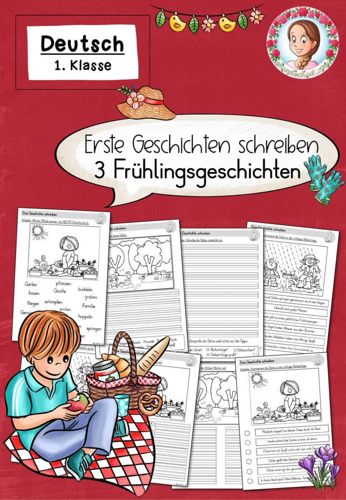 Bildergeschichte Frühling Deutsch Klasse 1 - Cover für Klasse 1