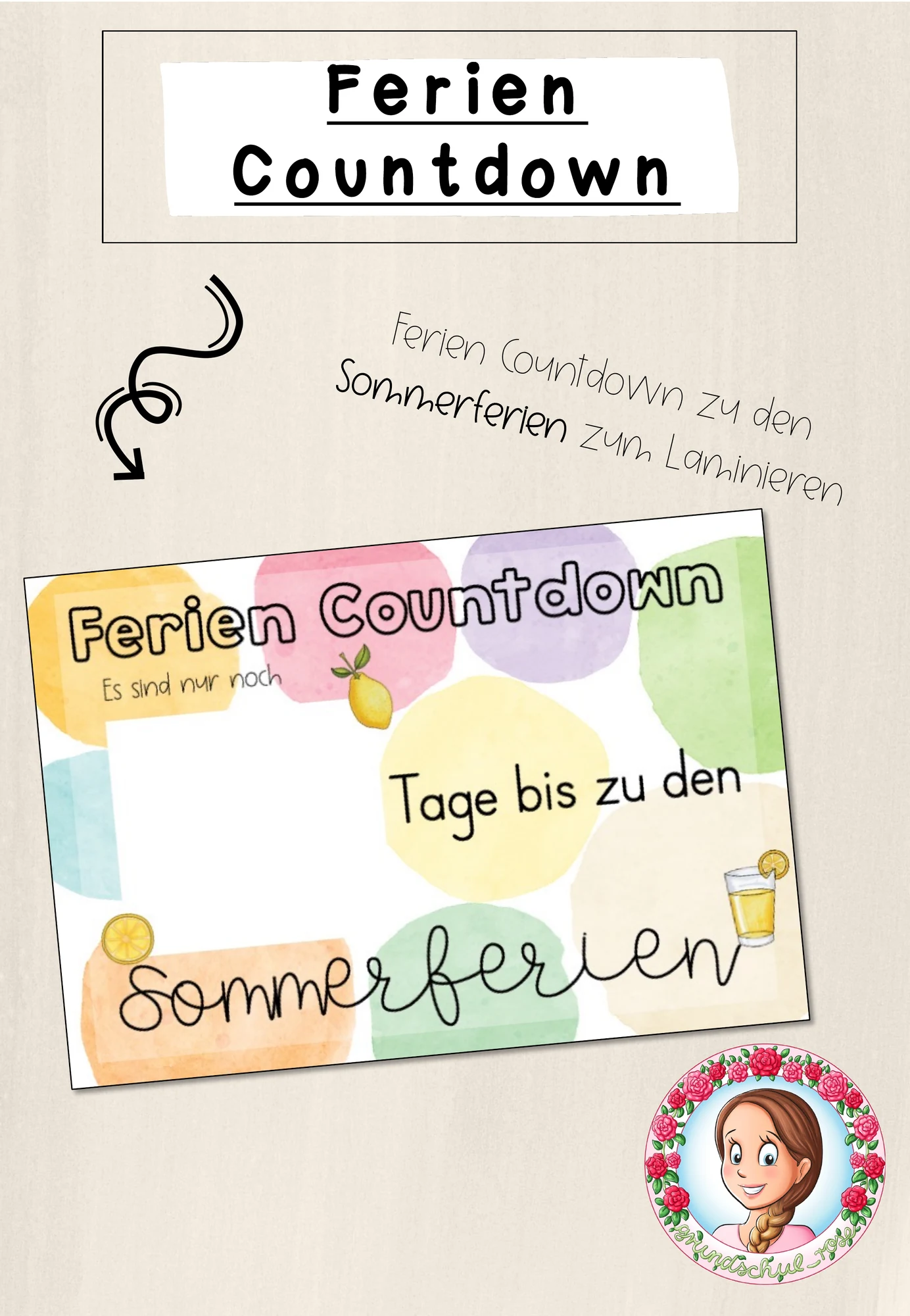 Sommerferien Countdown | Ferien Countdown Freebie