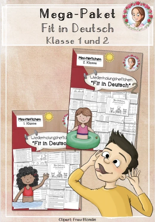 Ferienheft Deutsch Paket Klasse 1-2 | Wiederholung Sommerferien