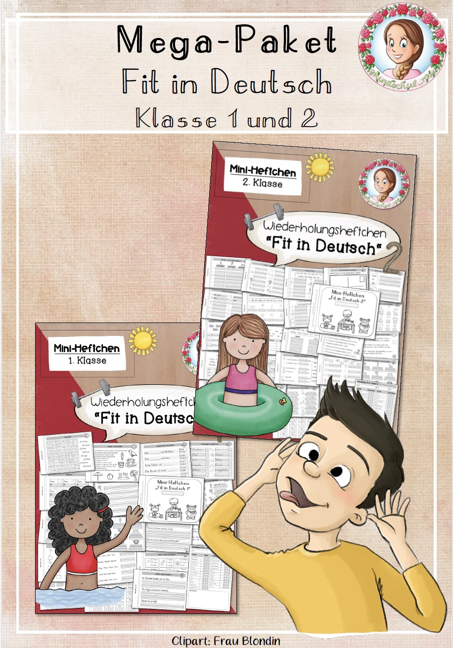Ferienheft Deutsch Paket Klasse 1-2 | Wiederholung Sommerferien