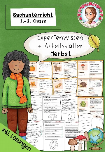 Cover: Wissenskartei Herbst | Sachunterricht Klasse 1-3 mit Arbeitsblättern – digitales Unterrichtsmaterial für die Grundschule