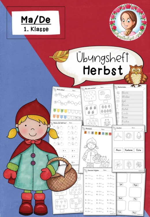 Kostenlos - Herbst - Übungsheft Deutsch & Mathematik für die 1. Klasse