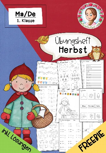 Cover: Herbst Übungsheft Klasse 1 | Deutsch & Mathe kostenlos – digitales Unterrichtsmaterial für die Grundschule