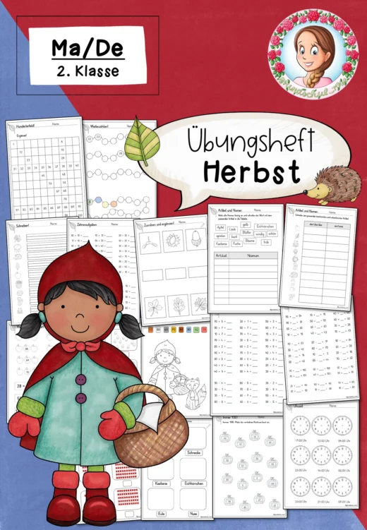 Herbst: Übungsheft Deutsch & Mathematik für die 2. Klasse (FREEBIE)