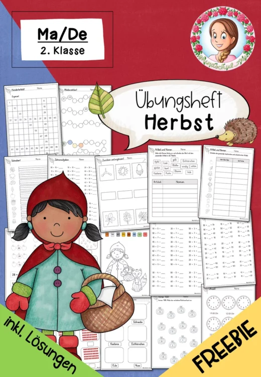 Cover: Herbst Übungsheft Klasse 2 | Deutsch & Mathe kostenlos – digitales Unterrichtsmaterial für die Grundschule