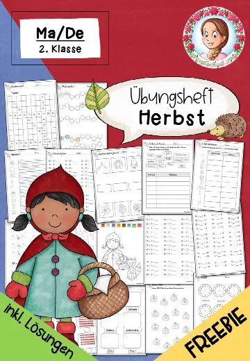 Cover: Herbst Übungsheft Klasse 2 | Deutsch & Mathe kostenlos – digitales Unterrichtsmaterial für die Grundschule