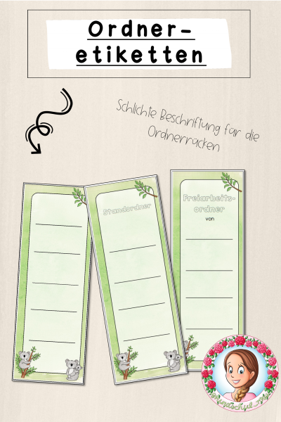 Koala-Klasse: Ordnerrücken (Classroommanagement) (874729)