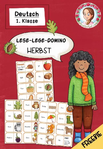 Cover: Lese-Lege-Domino Herbst | Lesetraining Klasse 1-2 kostenlos – digitales Unterrichtsmaterial für die Grundschule