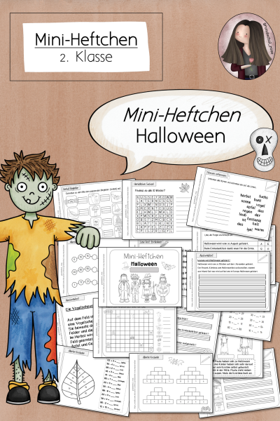 Halloween: Mini-Heftchen mit Lese-, Schreib- & Rechenübungen (2. Klasse) (88261)