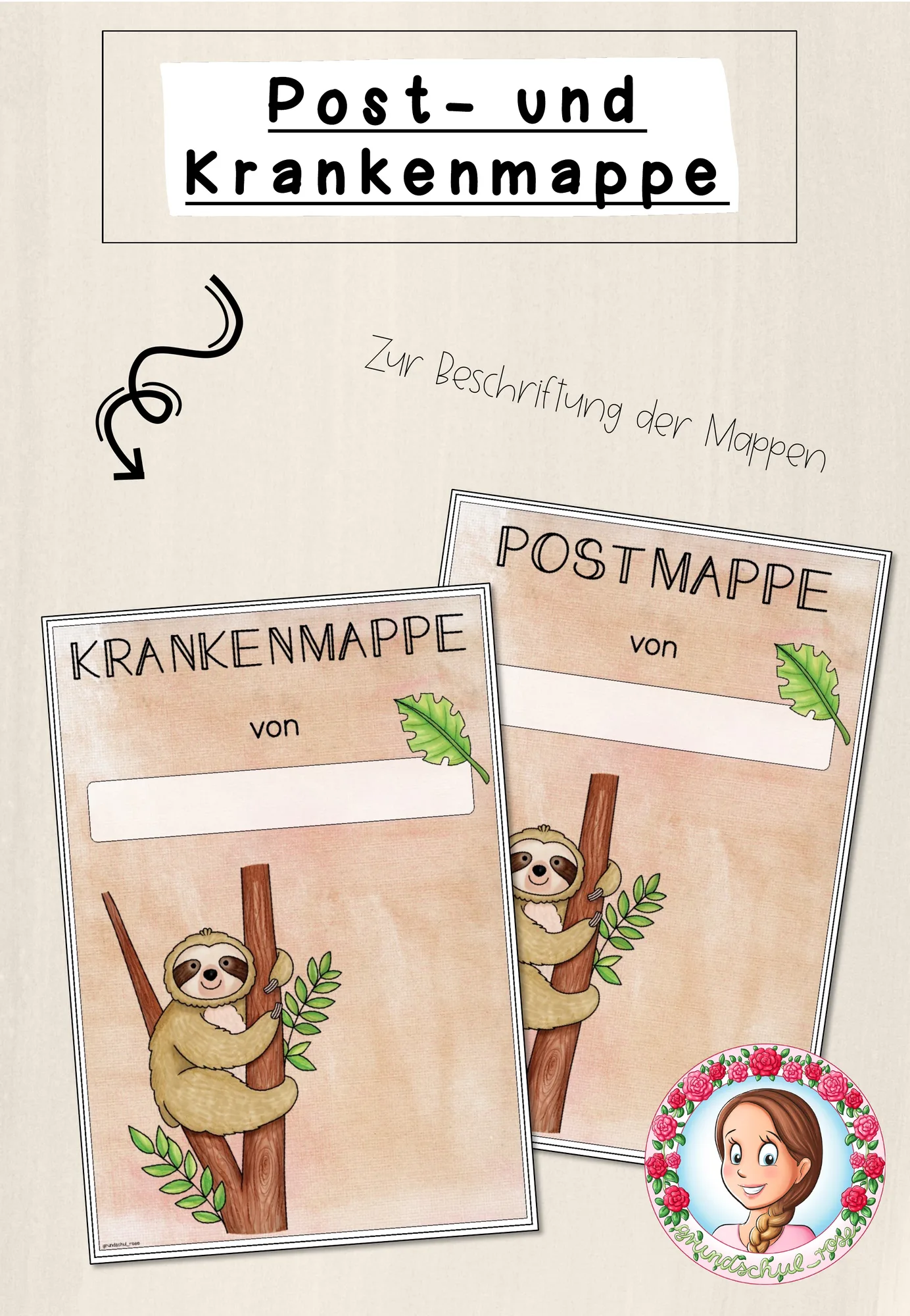 Faultier-Klasse: Post- und Krankenmappe (Classroommanagement)