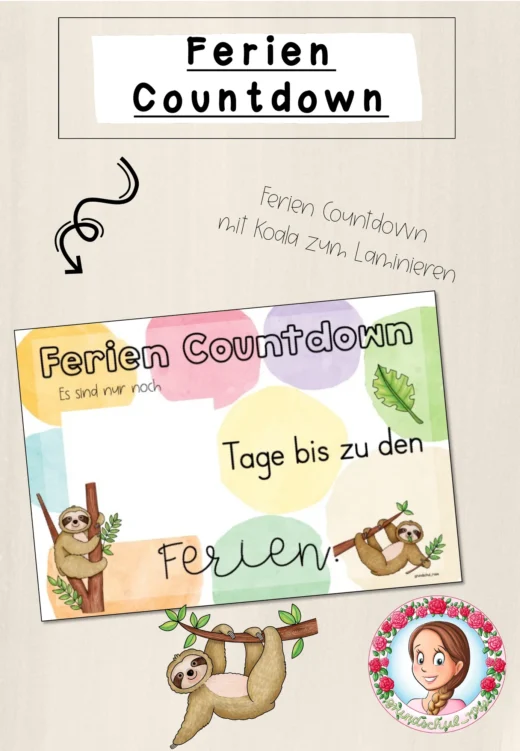 Faultier-Klasse: Ferien Countdown (Classroommanagement)