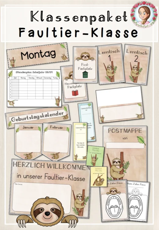 Klassenpaket: Faultier-Klasse (Classroommanagement)