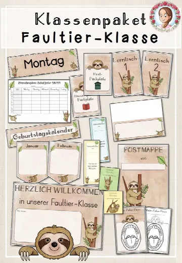 Cover: Klassenpaket Faultier-Klasse: Classroommanagement zum Schulstart – digitales Unterrichtsmaterial für die Grundschule
