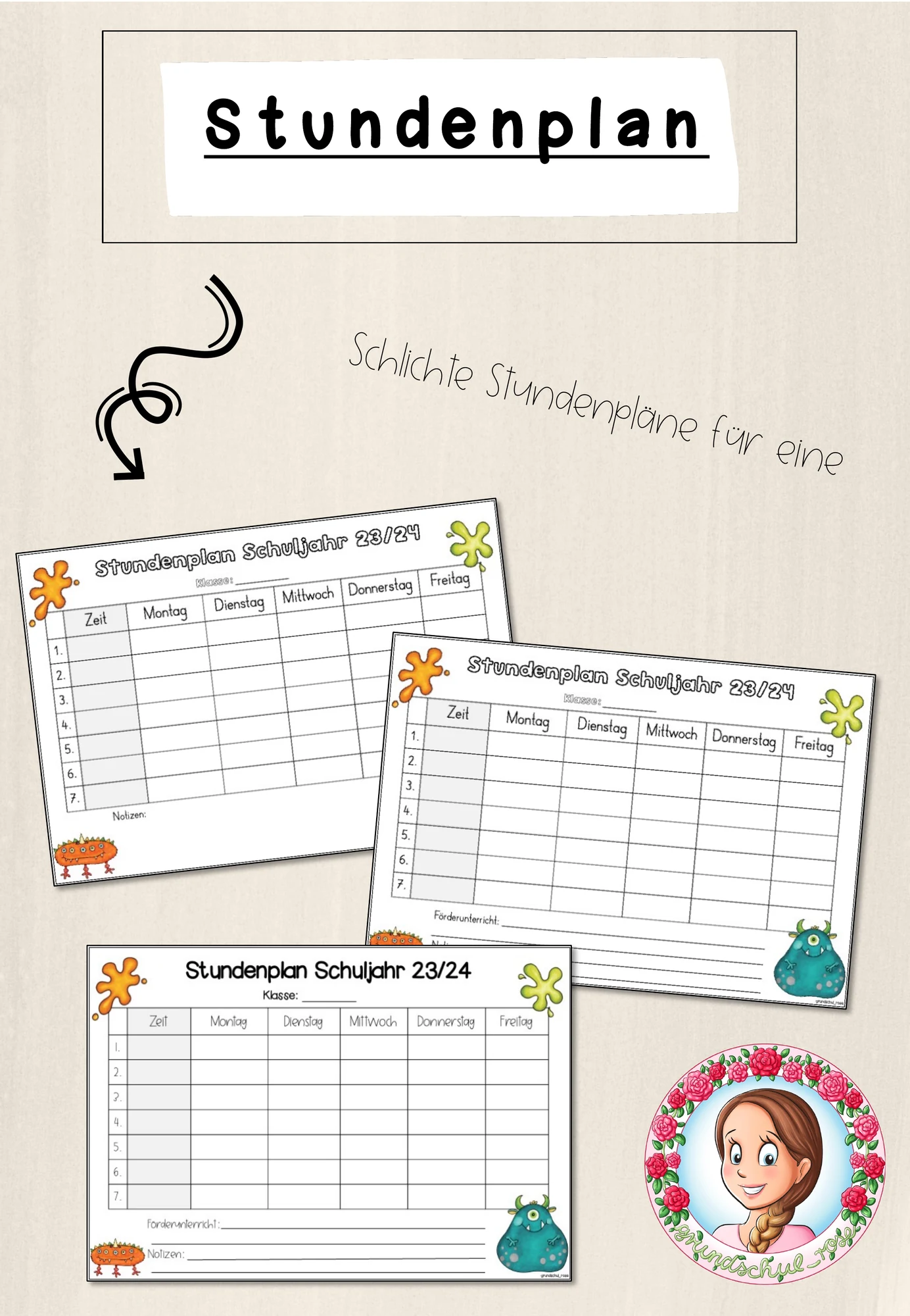 Monster-Klasse: Stundenplan (Classroommanagement)