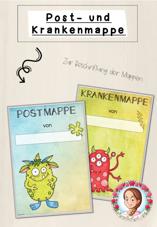 Monster-Klasse: Post- und Krankenmappe (Classroommanagement)