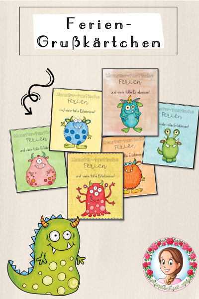 Monster-Klasse: Feriengrüße / Feriengruß (Classroommanagement) (891287)