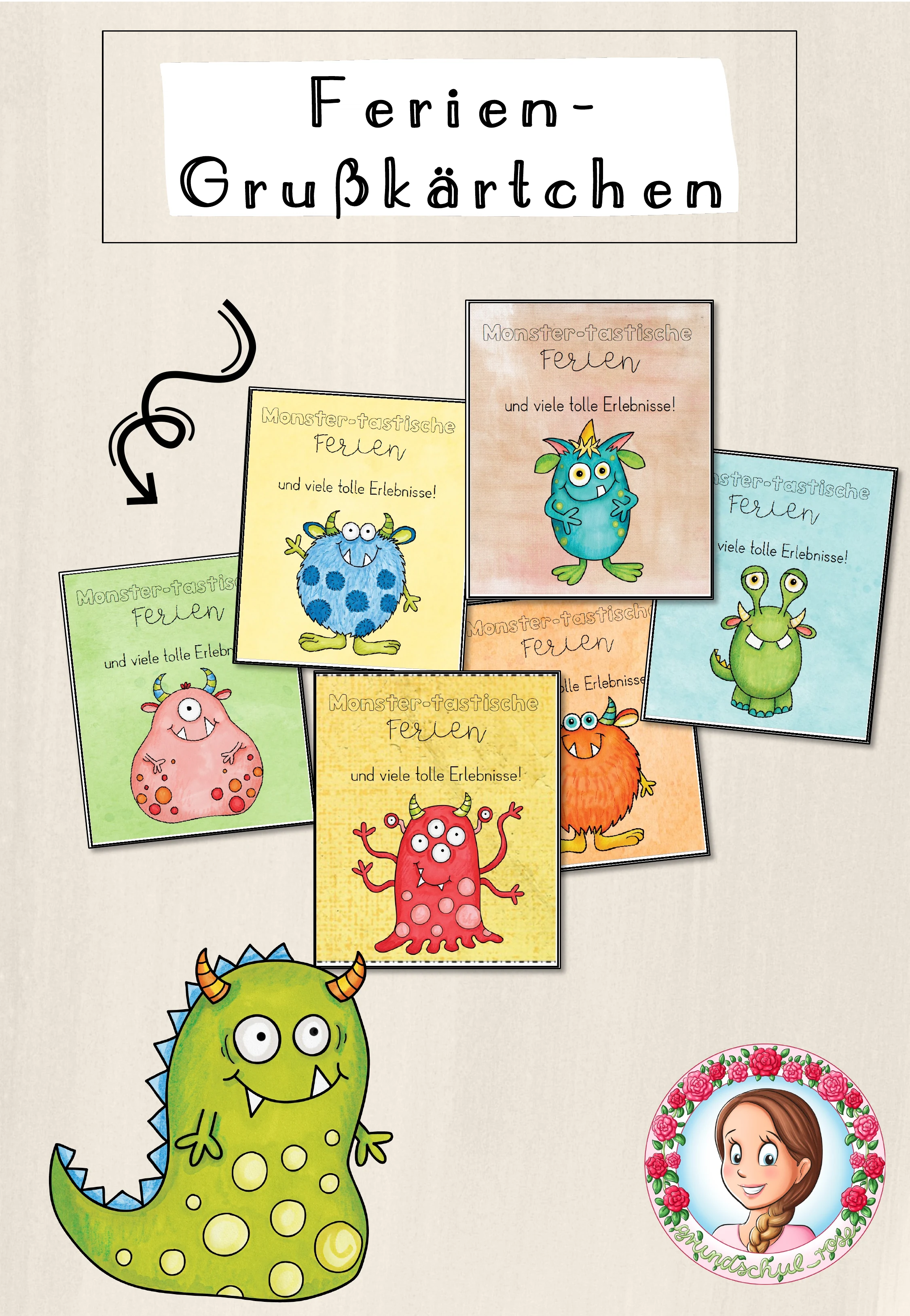 Monster-Klasse Feriengruß | Sommerferien Schuljahresende