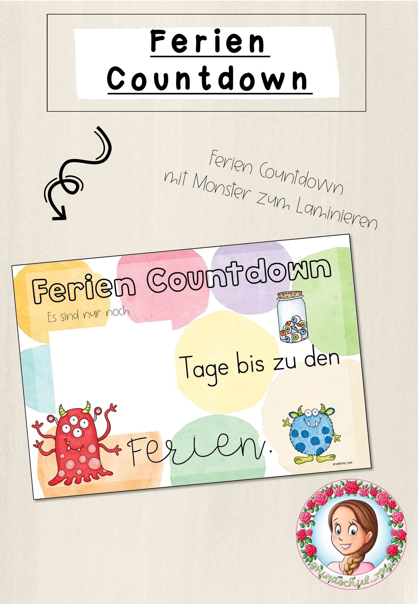 Monster-Klasse: Ferien Countdown (Classroommanagement)