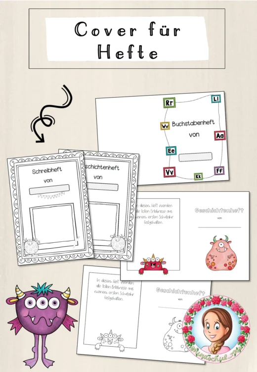Monster-Klasse: Deckblätter für Hefte (Classroommanagement)