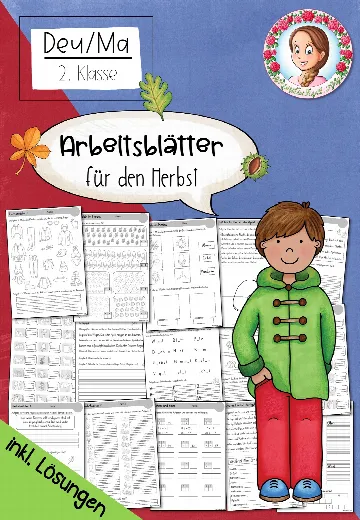 Cover: Herbst Arbeitsblätter Klasse 2 | Deutsch & Mathe Üben und Lernen – digitales Unterrichtsmaterial für die Grundschule