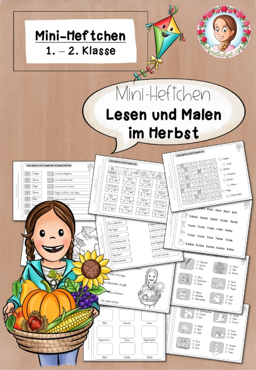 Mini-Heftchen: Lesen und Malen im Herbst (1.-2. Klasse)