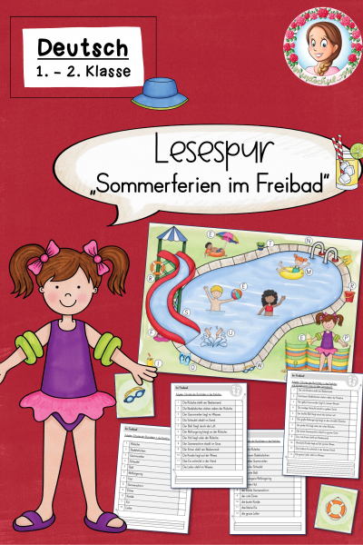 Lesespurgeschichte Freibad – Sommerferien (Klasse 1–2) (898802)